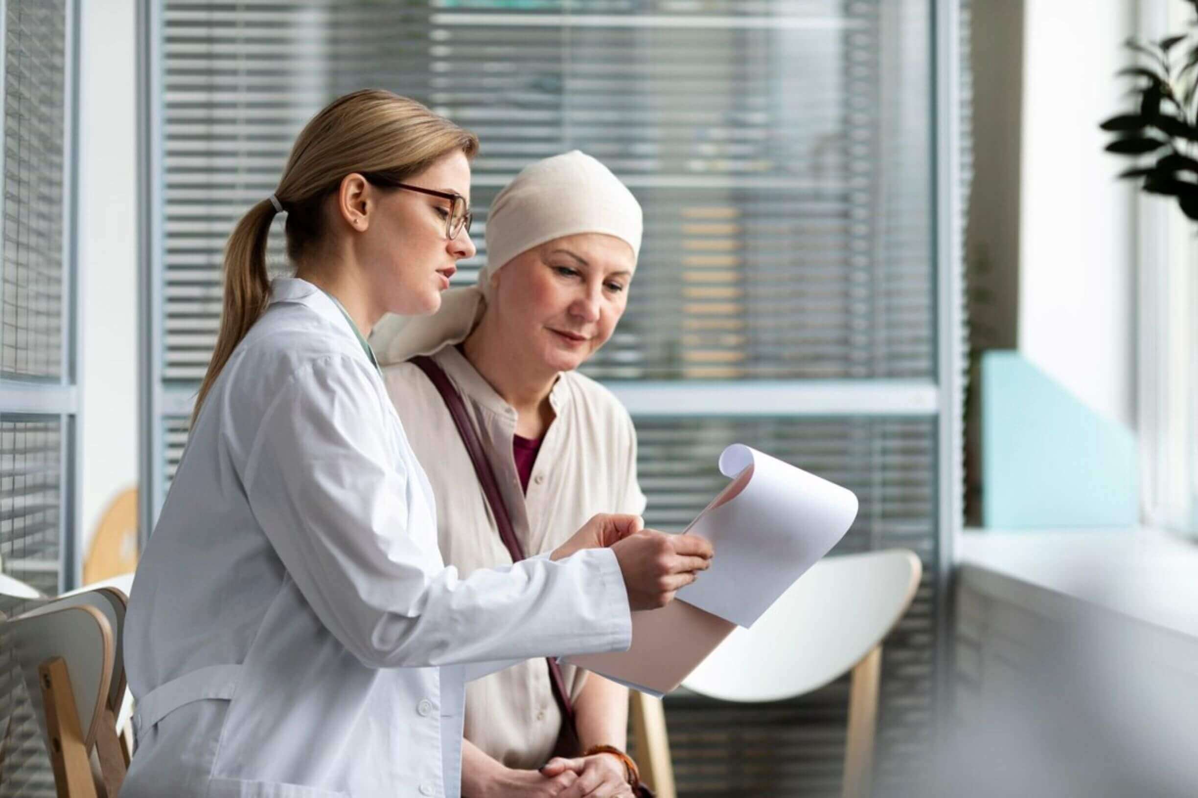 Doctor and patient discussing cancer prevention options