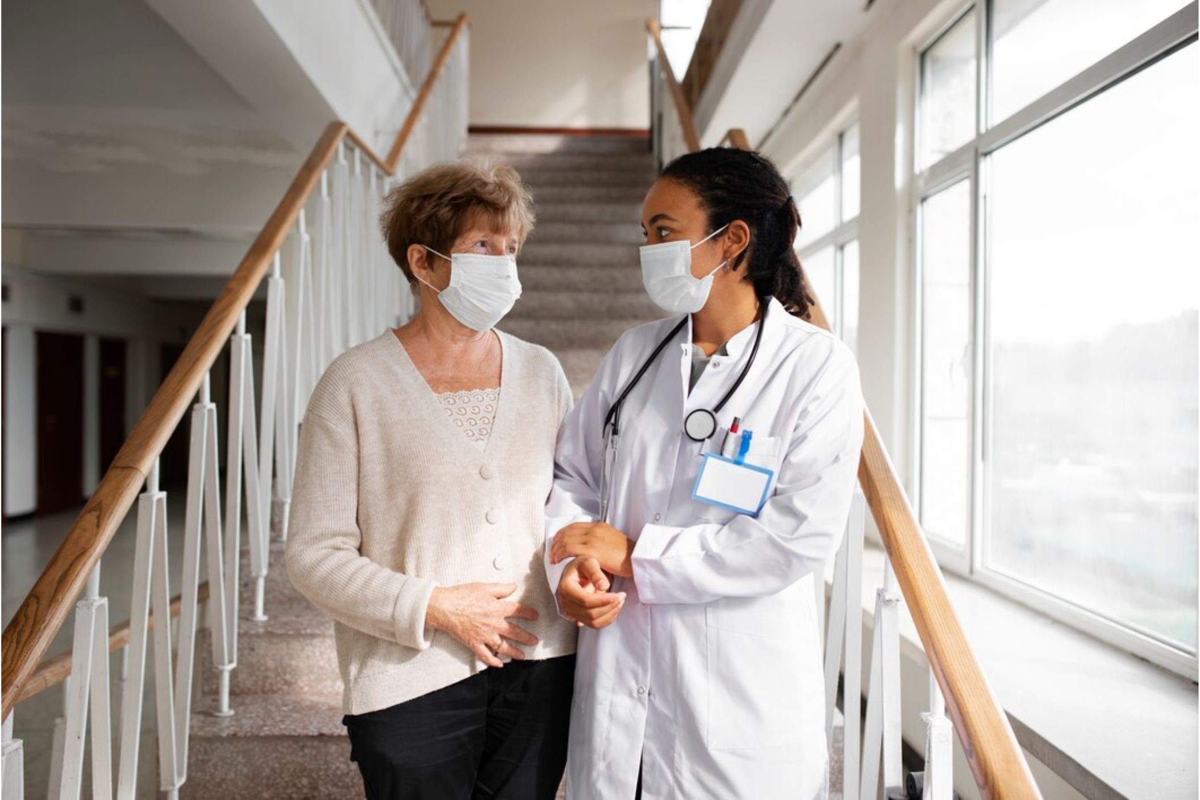 Doctor providing emotional support to a patient